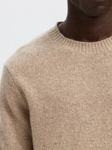 SLHNEIL LS KNIT NEPS CREW NECK XL Normal geschnitten - Oatmeal