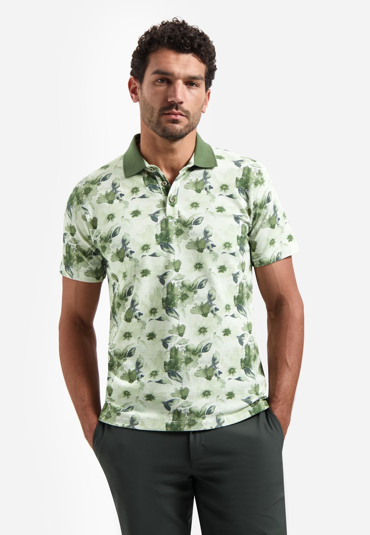 Polo Short Sleeve Printed L Regular Fit - Green