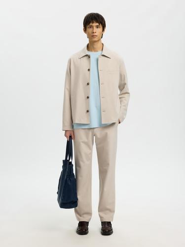 SLM196-STRAIGHT ROBERT STRING PANT NOOS L Gerade geschnitten - Egret