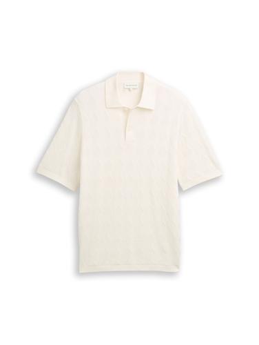 Strickpullover mit Polokragen L Regular Fit - Gardenia White