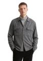 Camp collar, long sleeves, two flap pockets, straight hem