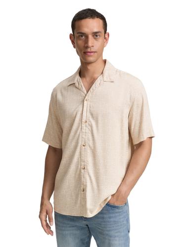 Comfort Fit Kurzarmhemd im Hawaii-Look L Comfort Fit - Beige Mosaic Design