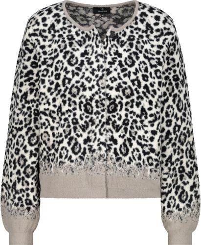 Strickjacke mit Leopardenmuster 42 - Greige Gemustert