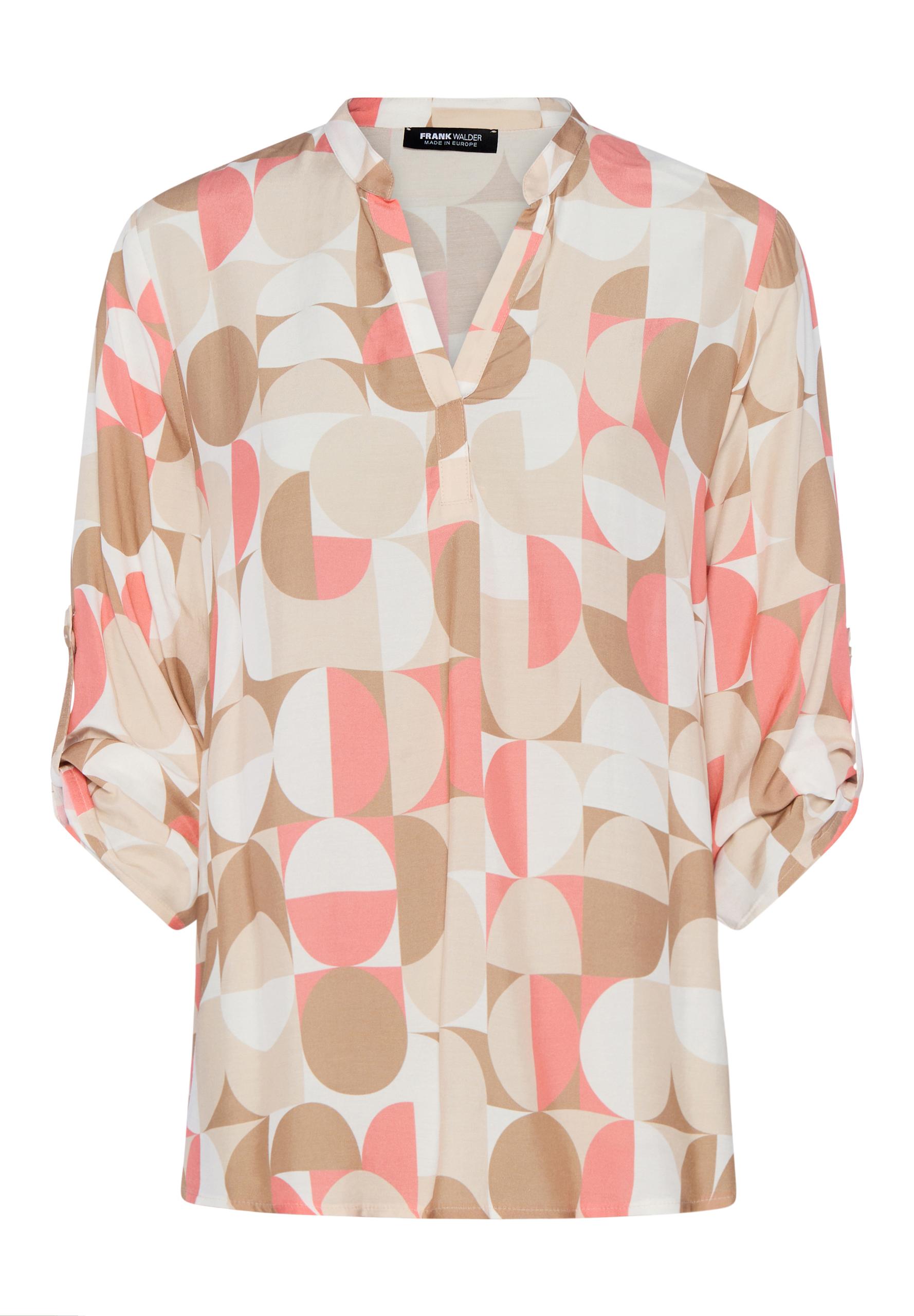 Bluse SALTED TANGERINE mit Ärmelumschlag 42 - Tangerine/affogato/ecru/cream