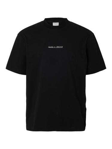 SLHRELAXNIC LICENSE SS O-NECK TEE L Locker geschnitten - Black