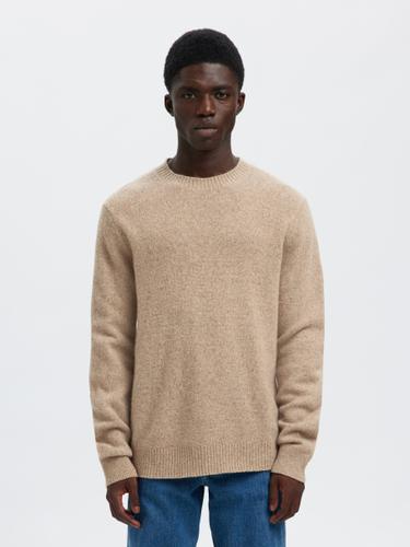 SLHNEIL LS KNIT NEPS CREW NECK XL Normal geschnitten - Oatmeal