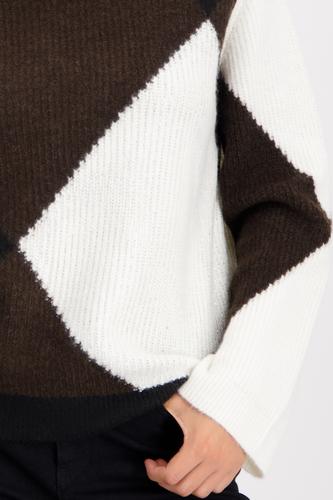 Strickpullover mit Rautenmuster 46 - Brownie
