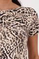 T-Shirt mit Leo-Muster 40 - Dark Chocolate Gemustert