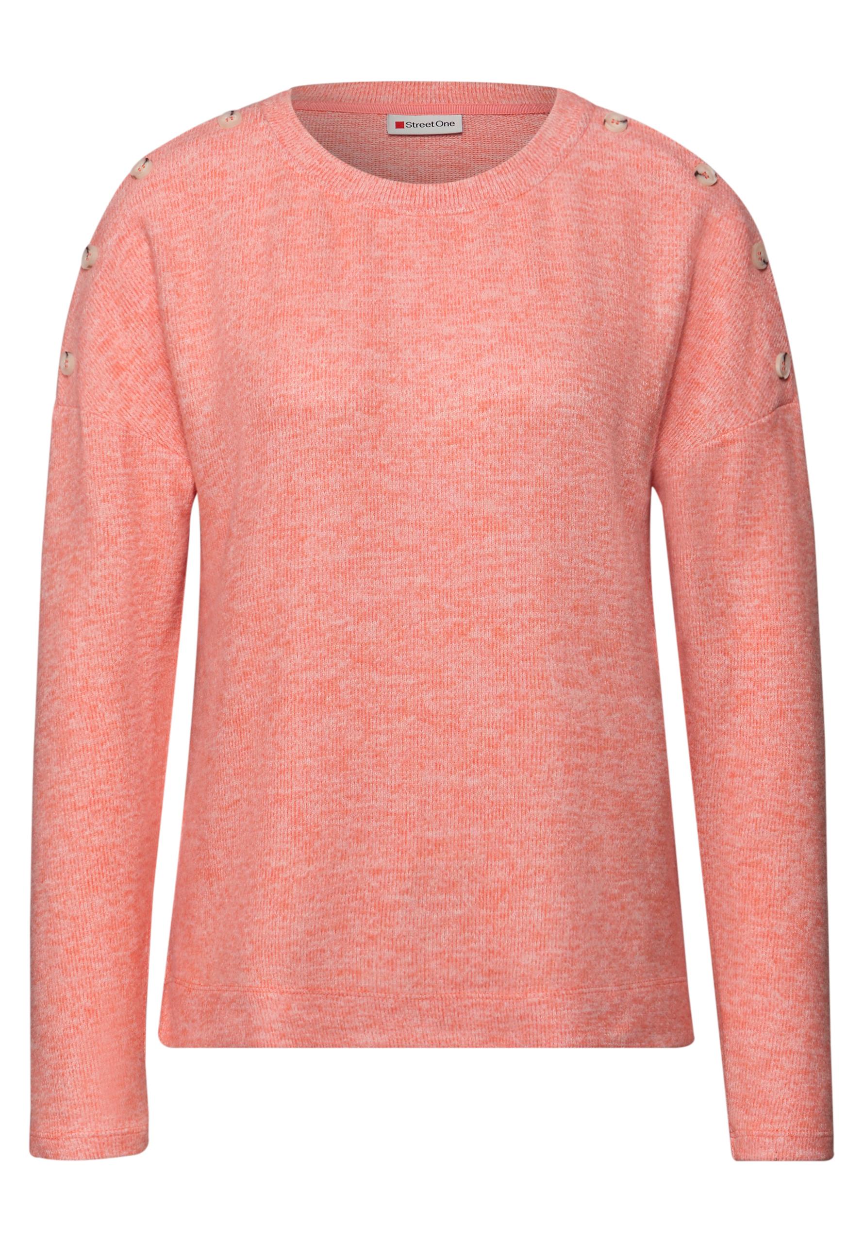 Softes Shirt mit Knöpfen 44 - Striking Coral Mel.