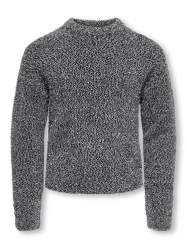 KOGPIUMO GLITTER L/S O-NECK KNT 146/152 Normal geschnitten - Black