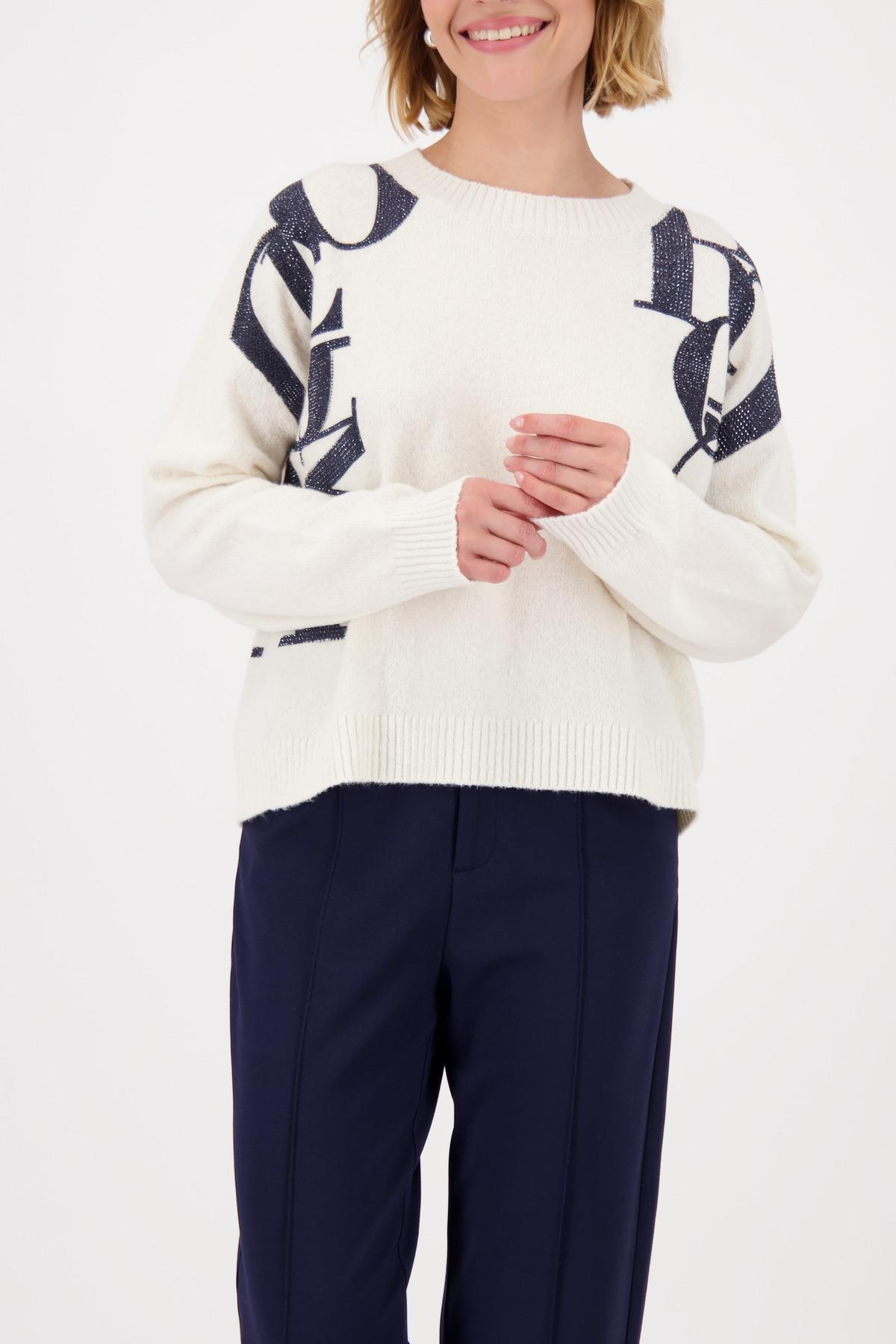 Strickpullover mit Buchstabenaufdruck 40 - Off-white