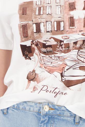 T-Shirt mit City-Print 38 - Cream