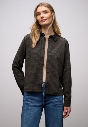Karierte Jacquard Hemdbluse 36 - Black