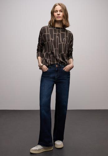 Print Shirt mit Tunnelzug 40 - Darkest Brown