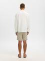 SLMREGCLAY LINENBLEND LS SHIRT BAND NOOS