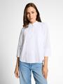 Popeline Hemdbluse mit 3/4-Arm 36 Regular Fit - White
