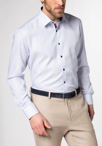 ETERNA LANGARM HEMD MODERN FIT FANTASIEBINDUNG HELLBLAU STRUKTURIERT blau blau