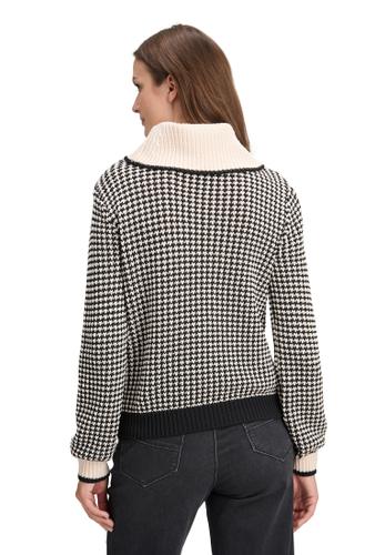 Strickpullover 42 Figurumspielend - Weiß/schwarz