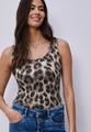Basic Top mit Rundhals im Leo-Muster 42 - Timeless Beige