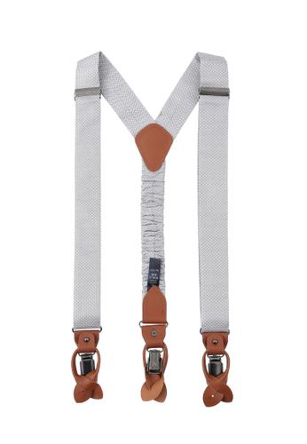 Set Hosenträger+Fliege Micro OS - Silber