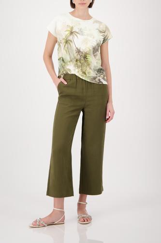 T-Shirt mit tropischen Print 38 - Olive Gemustert