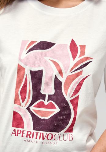 T-Shirt mit Print S - Vanilla White