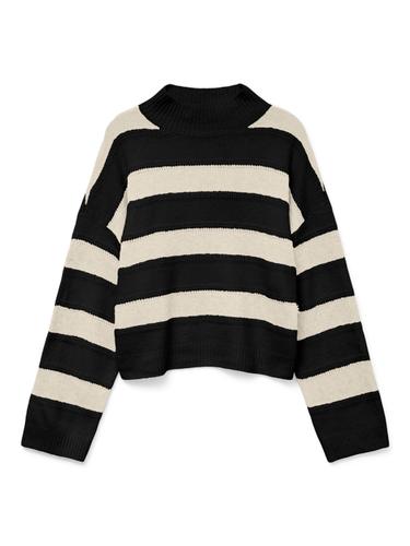 VMINEZ LS HIGHNECK SHORT PULLOVER BOO XL Normal geschnitten - Black