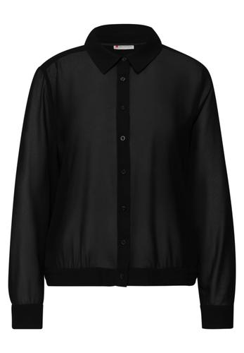 Chiffon Hemdbluse 38 - Black