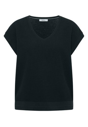 Pullover mit gerundetem V-Ausschnitt S - Palm Breeze Green