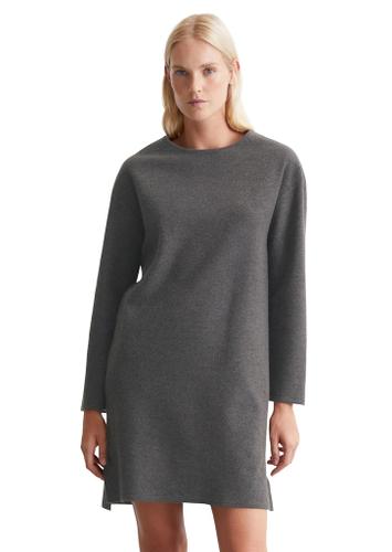 Wollkleid loose Grau 34