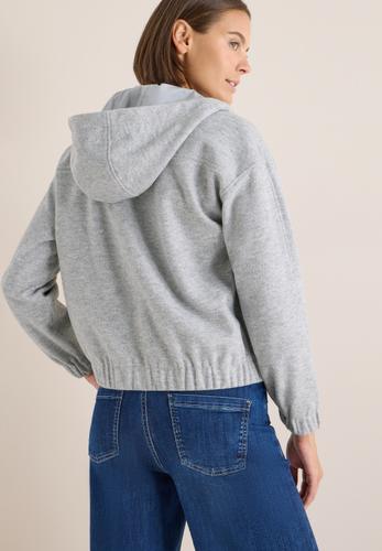 Hoodie Blouson in Wolloptik L - Luna Grey Melange