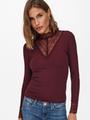 ONLTILDE L/S HIGH NECK LACE TOP JRS NOOS S Stretch - Port Royale