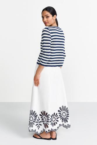 Striped Ajour cardigan with bows Blau L