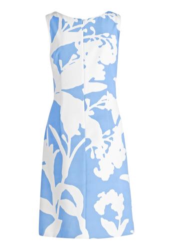 Cocktailkleid 46 Figurumspielend - Blau/Weiß