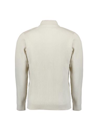 Cardigan Full Zip Tuck Stitch M Regular Fit - Chalk