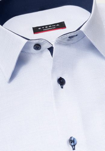 ETERNA LANGARM HEMD MODERN FIT FANTASIEBINDUNG HELLBLAU STRUKTURIERT blau blau
