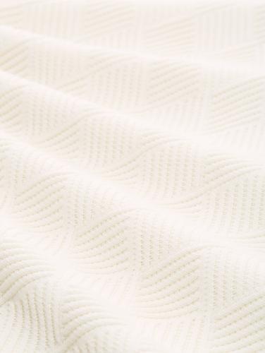 Strickpullover mit Polokragen L Regular Fit - Gardenia White