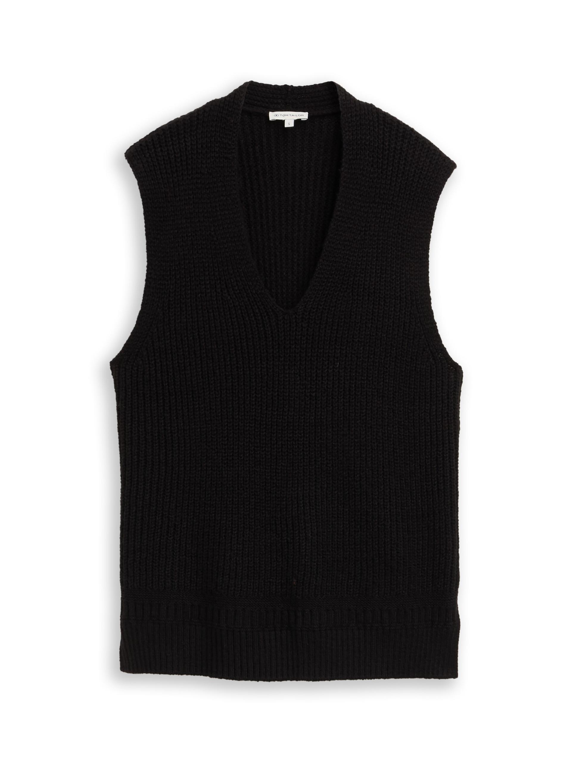 Pullunder mit V-Ausschnitt M Regular Fit - Deep Black