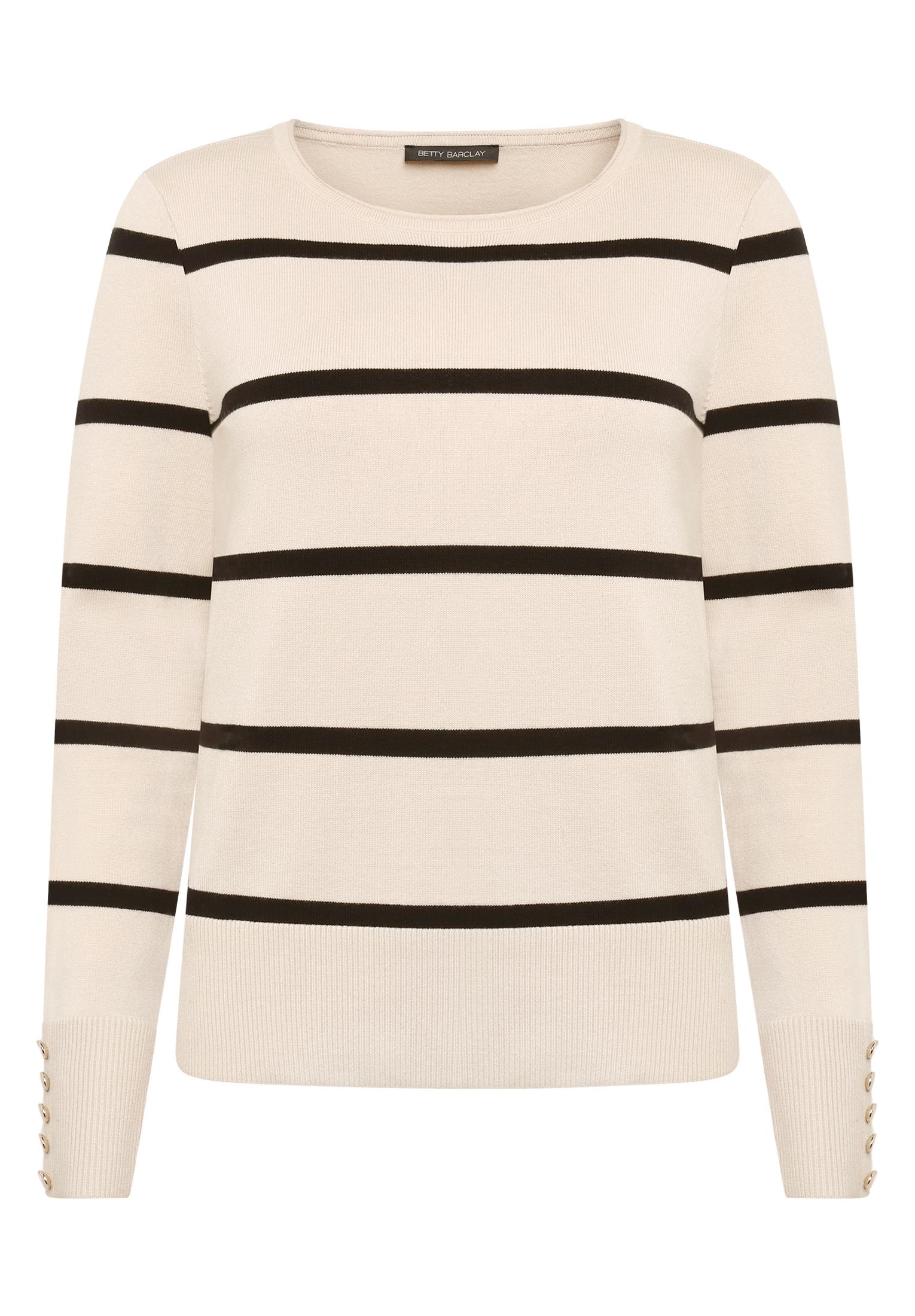 Basic-Pullover 36 Gerade - Patch Beige/black