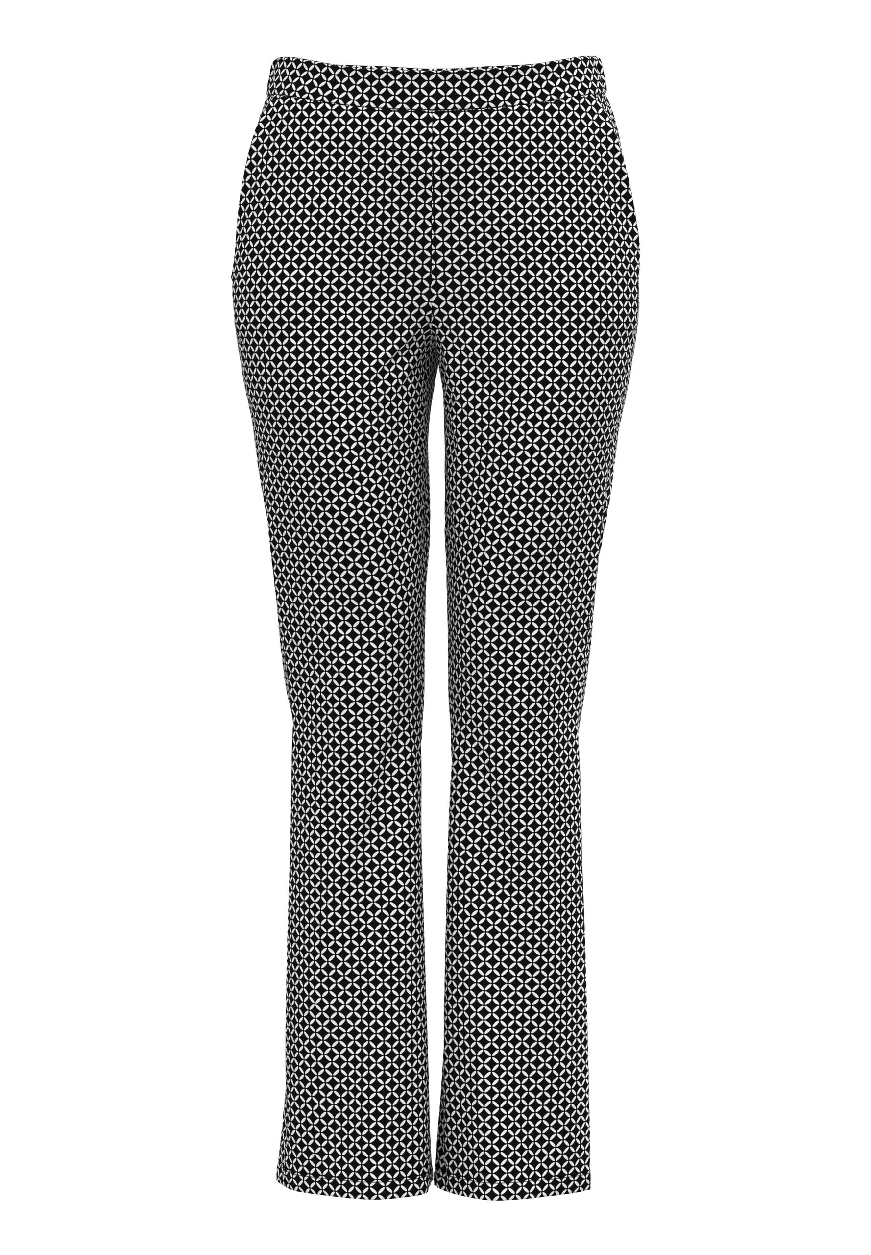 Hose CASUAL im minimal Print 40 - Schwarz/ecru