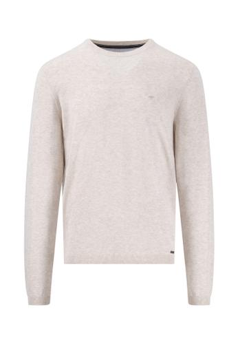 O-Neck, small structure L Casual Fit - New Offwhite