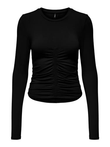 ONLISLA L/S RUCHED TOP JRS L Normal geschnitten - Black
