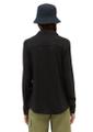 Jersey blouse, long sleeve, collar, button placket