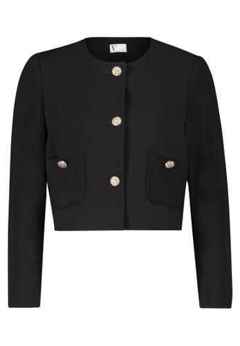 Blazer-Jacke 44 Gerade - Schwarz