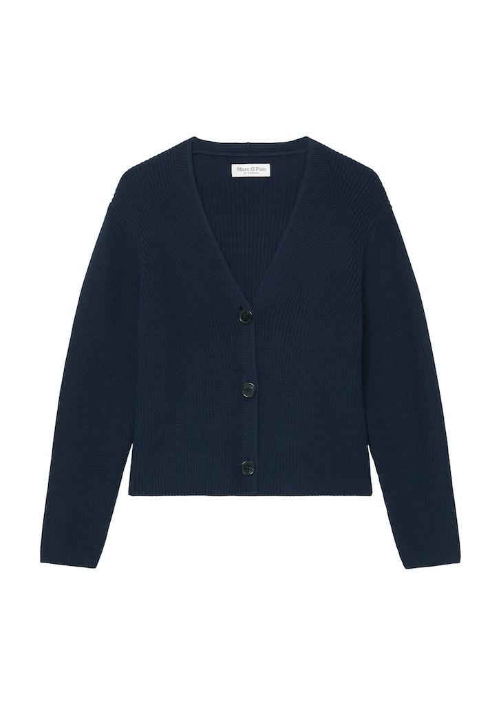 V-Neck-Cardigan relaxed Blau S