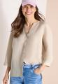 Bluse mit Split Neck aus Leinenmix