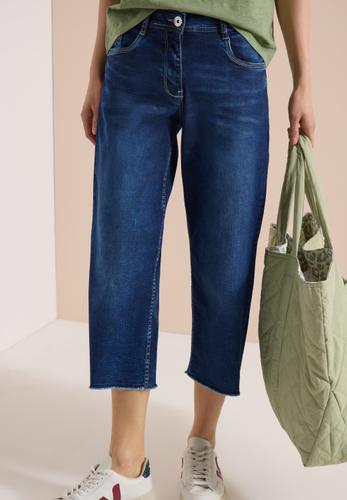 3/4 Wide Leg Jeans im Loose Fit 29/3/4 Hosen - Mid Blue Used Wash