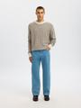 SLHKEITH LS KNIT RELAXED CREW NECK XL Locker geschnitten - Egret