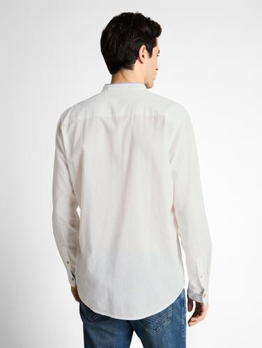 Regular Fit Hemd mit Leinenanteil M Regular Fit - White