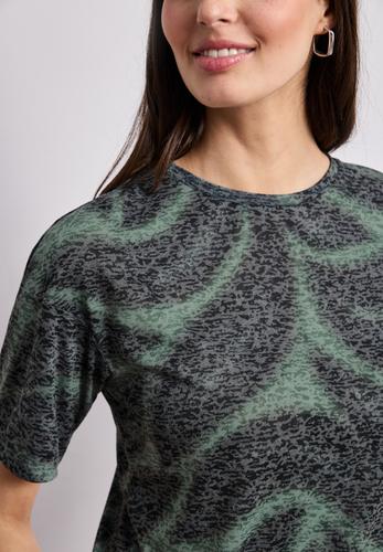Shirt im Ausbrenner-Look mit Print 40 - Deep Bound Green